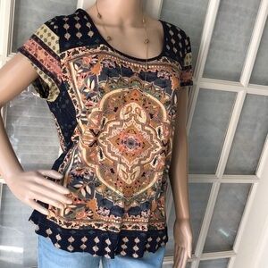 Lucky brand light weight BoHo long t-shirt top